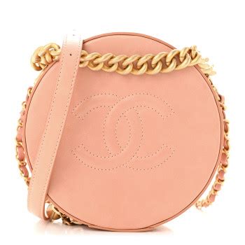 CHANEL Calfskin Round As Earth Evening Bag Beige.